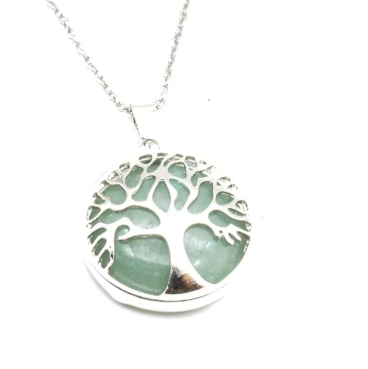 Tree of Life Necklace - Green Quartz