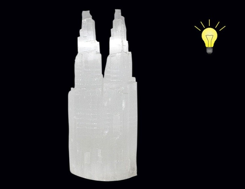 Double Tower Selenite Lamps